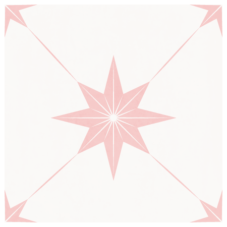 Estella Sticker Tile | Carnation - White