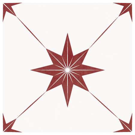 Estella Sticker Tile | Rancho Red - White