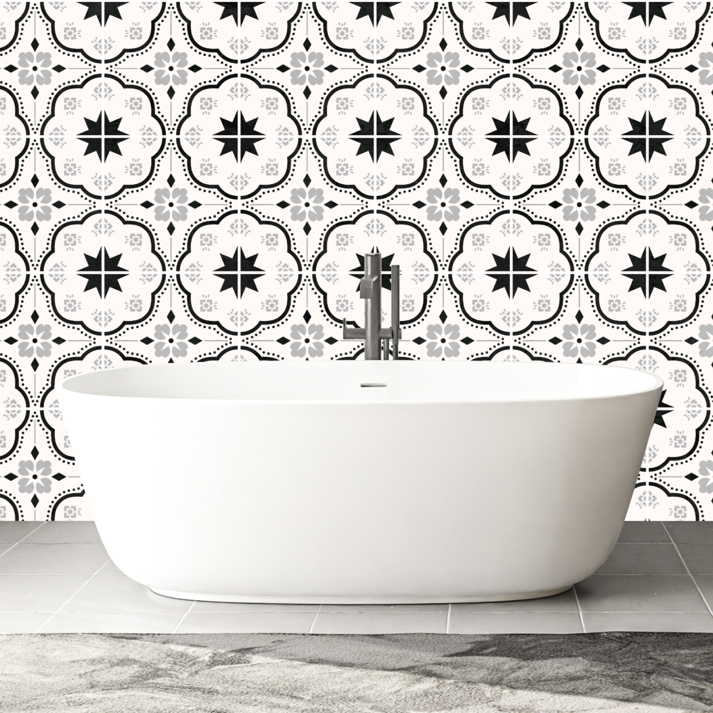Lucia Sticker Tile | Stonewash