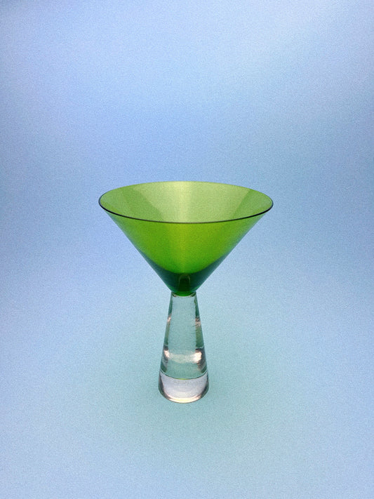 Vintage Modern Martini Glasses, Set of 2 | Green