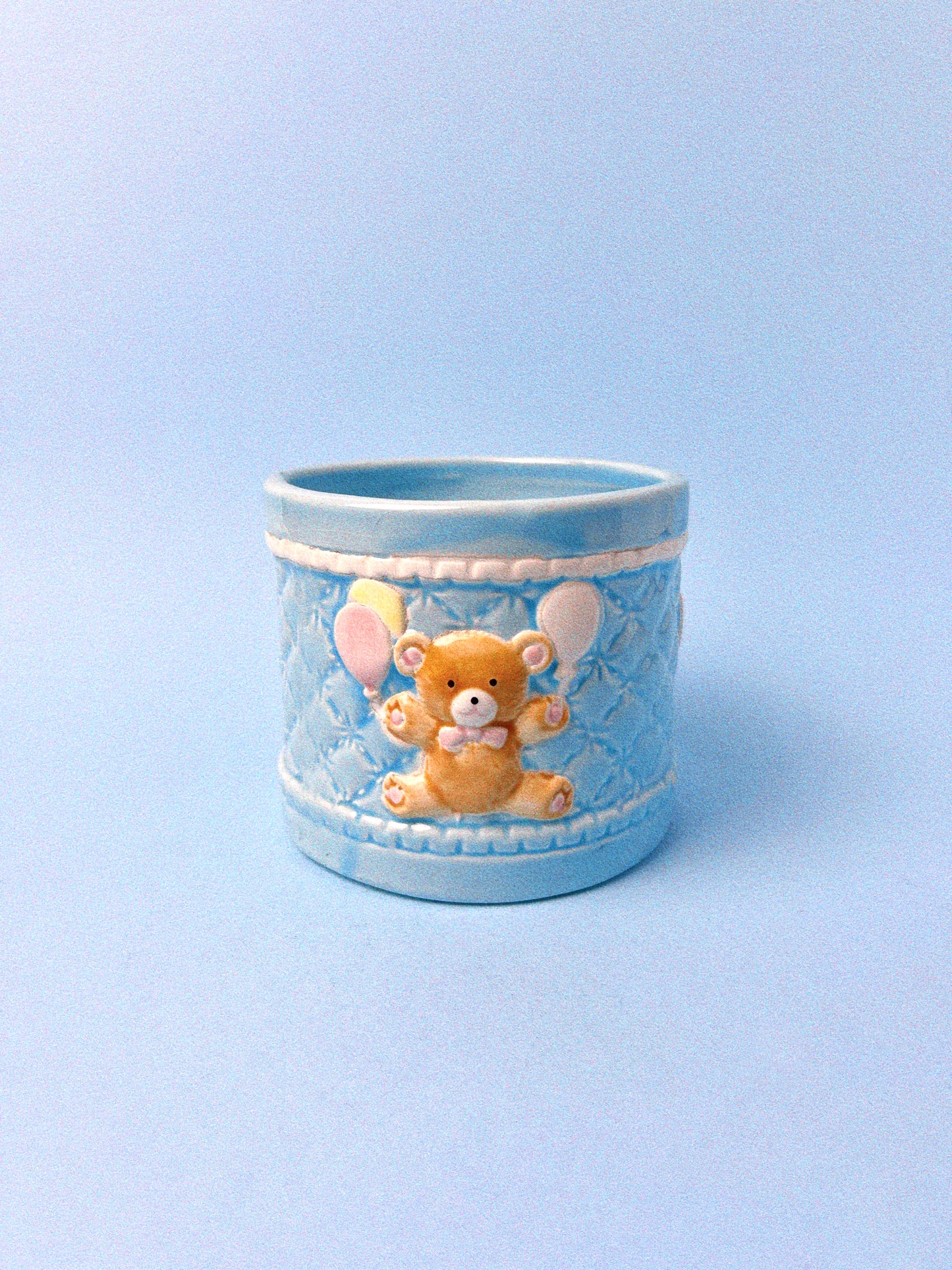 Vintage Baby Bear Plant Pot | Blue