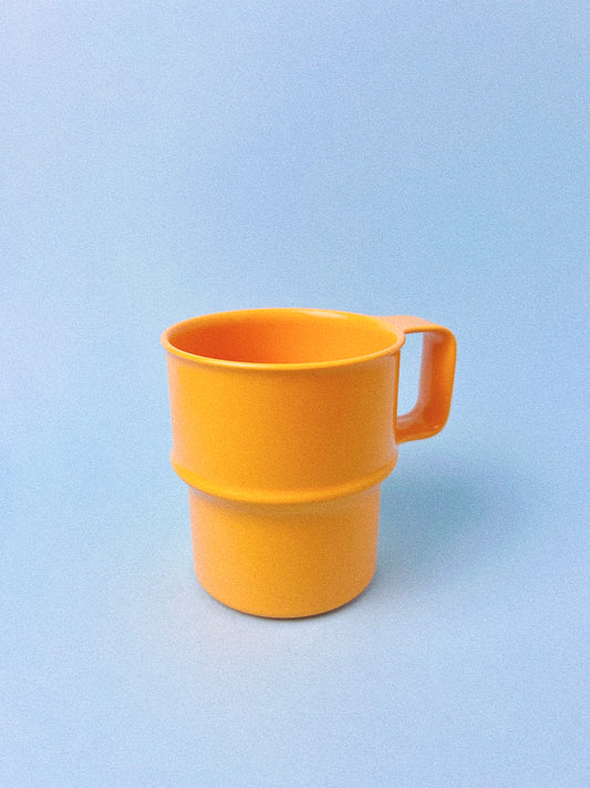 Vintage Marigold Yellow Melamine Coffee Mugs, Set of 2 | Mepal Rosti