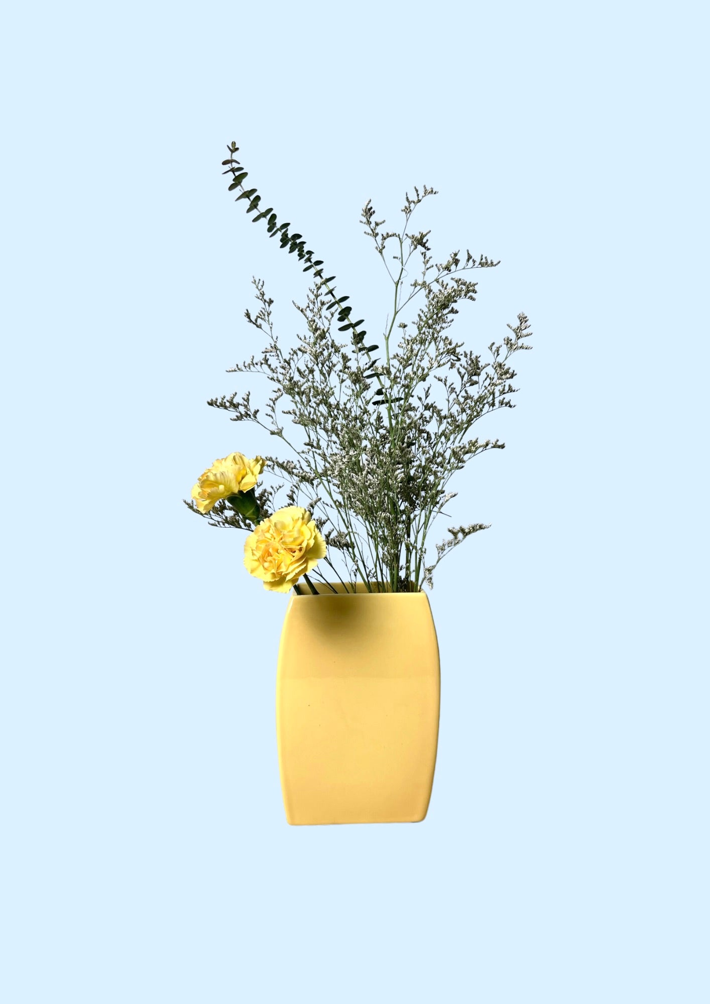 Vintage Yellow Haeger Floral Vase