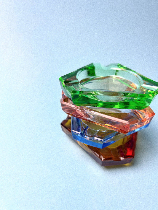 Vintage Bohemian Glass Mini Ashtray
