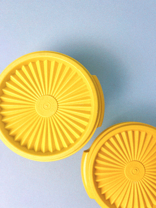 Vintage Tupperware Servalier Bowl Set of 2 | Yellow