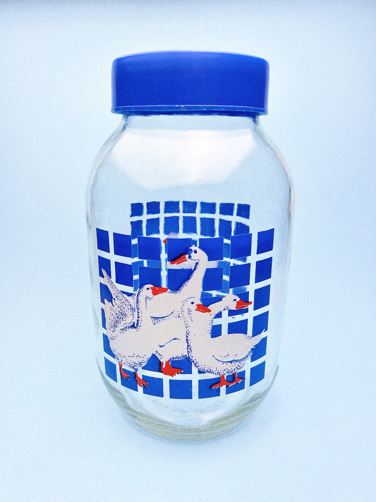 Vintage Carlton Glass Country Geese Jar