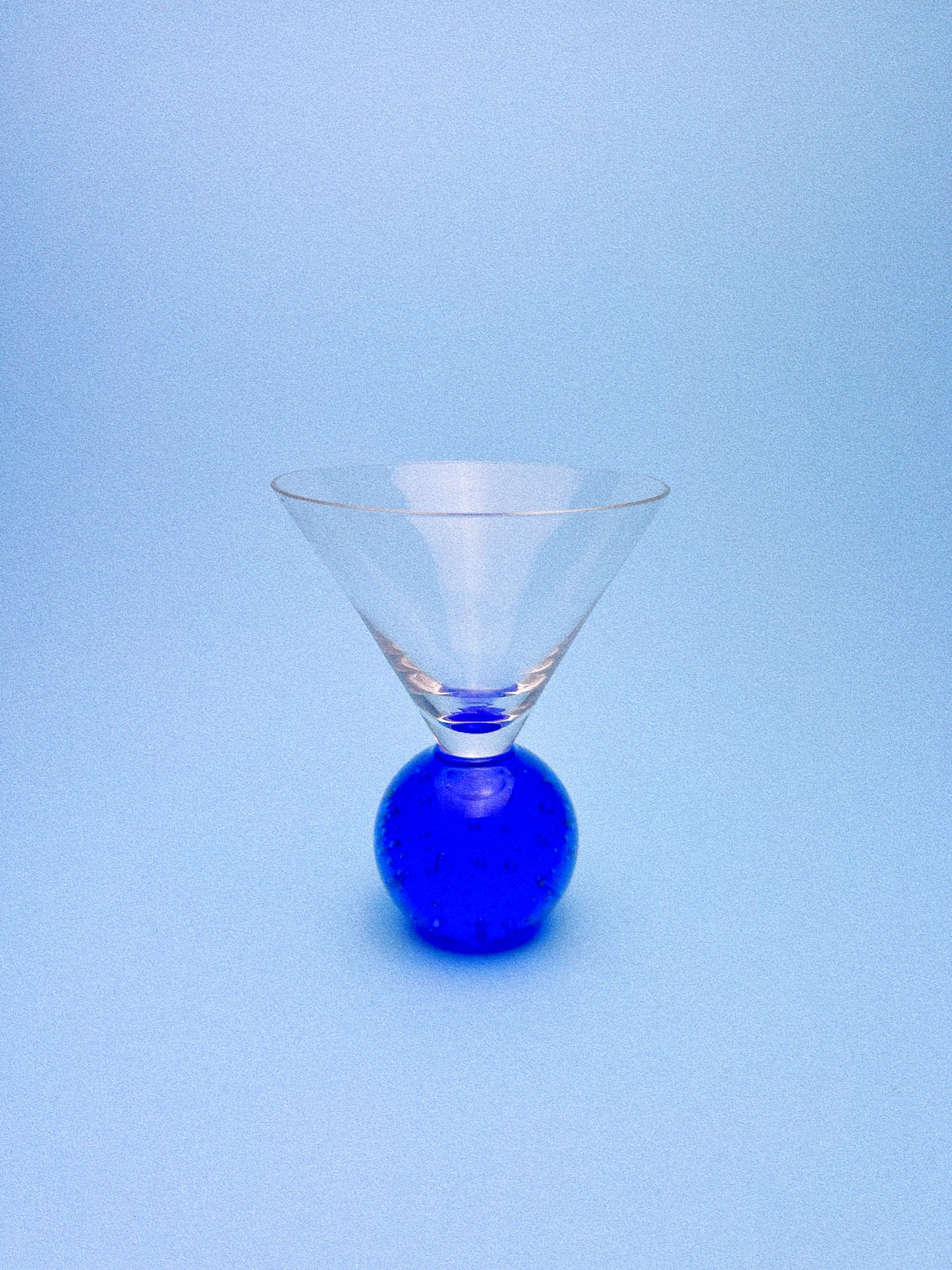 Marlon Bubble Ball Martini Glass | Cobalt
