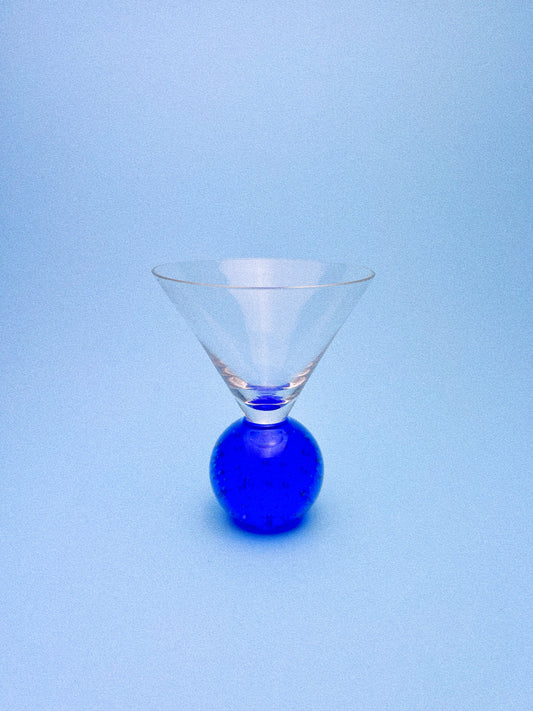 Marlon Bubble Ball Martini Glass | Cobalt