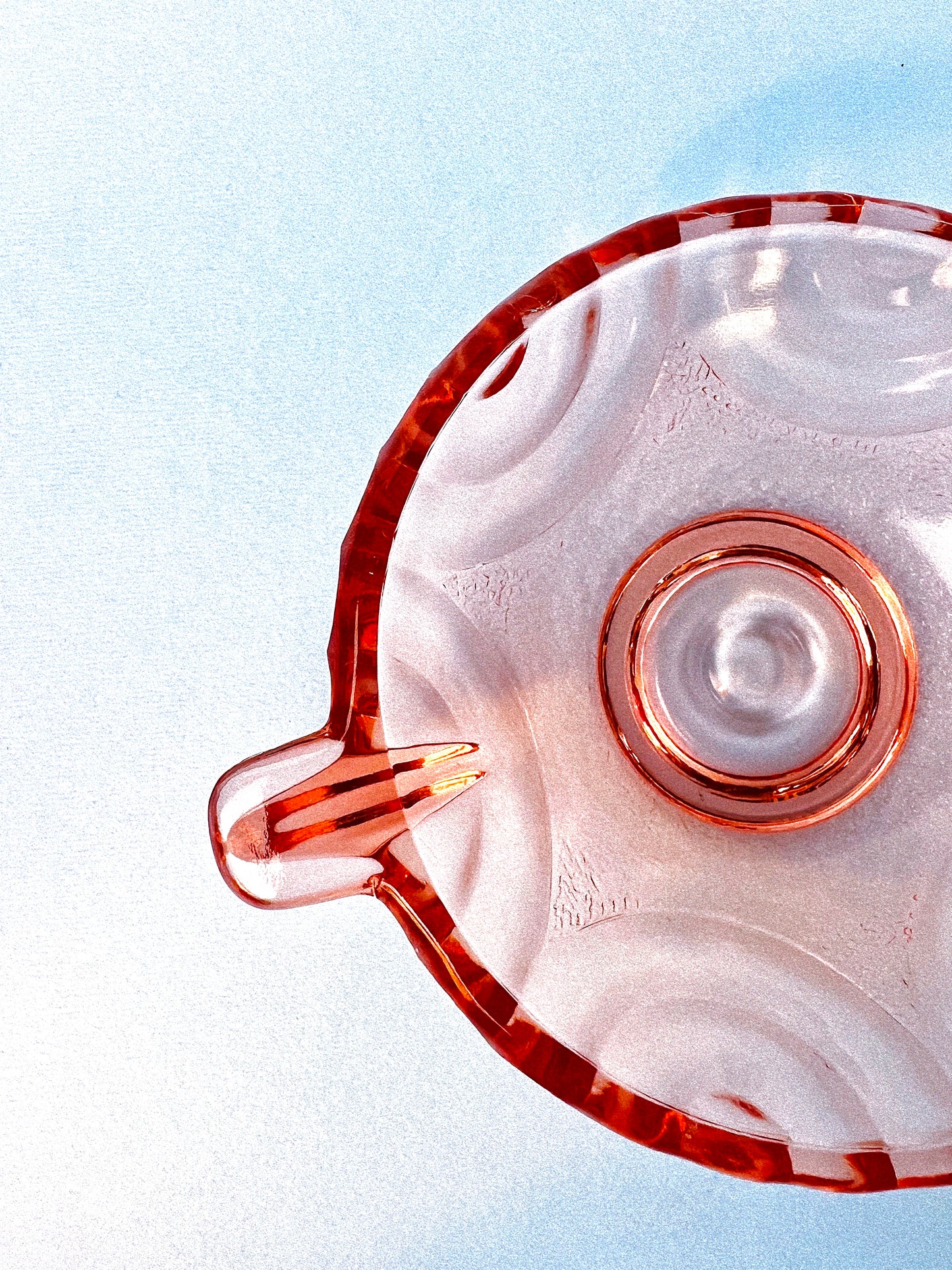 Vintage Pink Depression Glass Nappy Dish, Set of 3