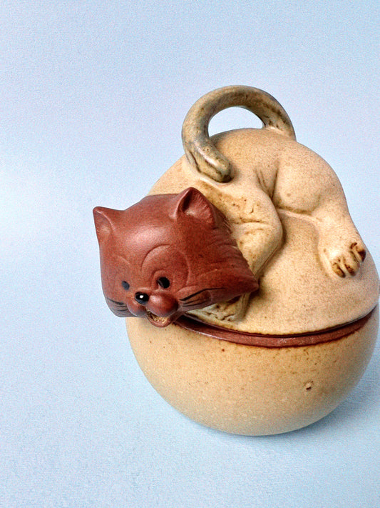 Tom Cat Stoneware Sugar Bowl