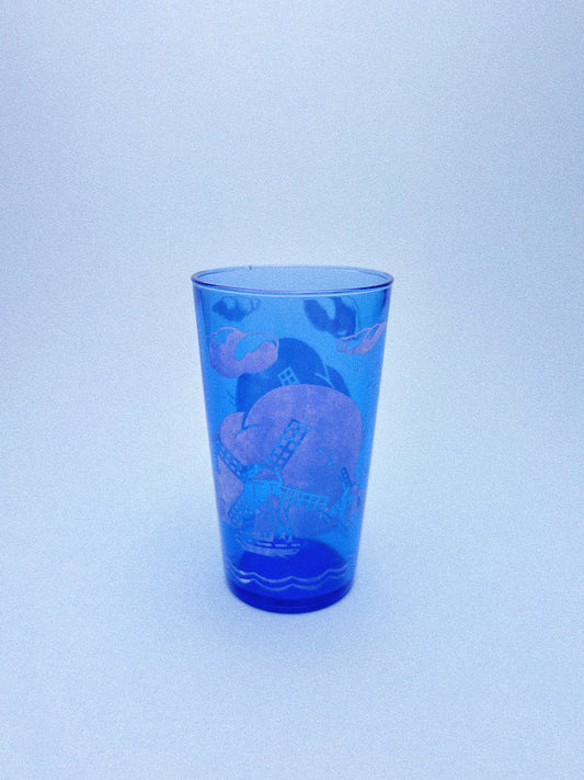 Vintage Defelt Blue Windmill Tumblers, Set of 2 | Hazel Atlas