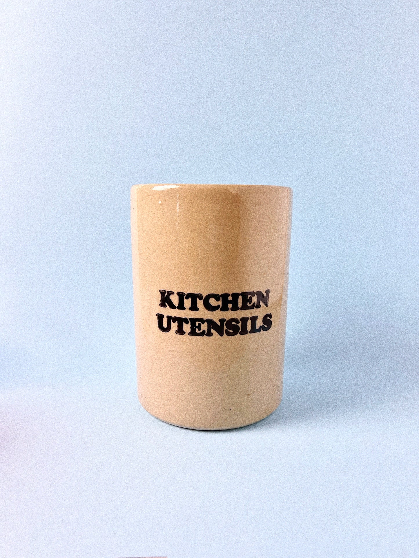 Vintage Stoneware Kitchen Utensils Jar