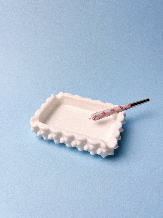 Vintage Hobnail Milk Glass Ashtray