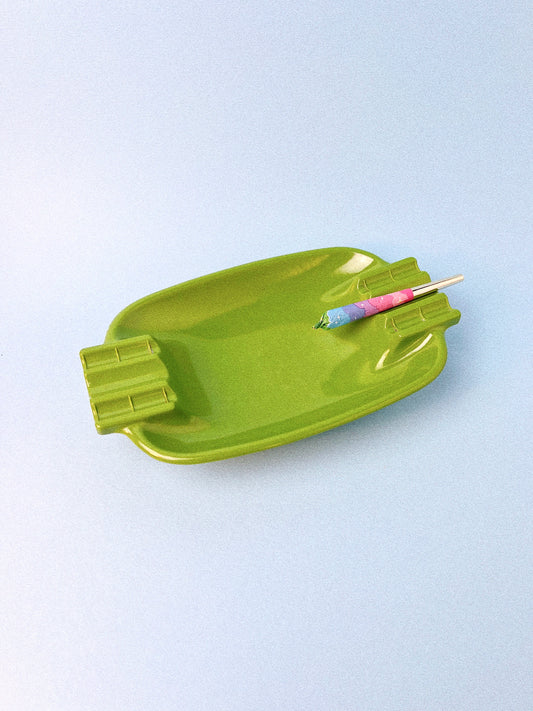 Vintage Avocado Green Irwin-Willert Co. Melamine Ashtray