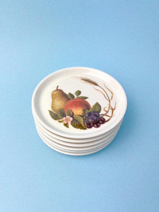 Vintage Still Life Fruit Coasters, Set of 6