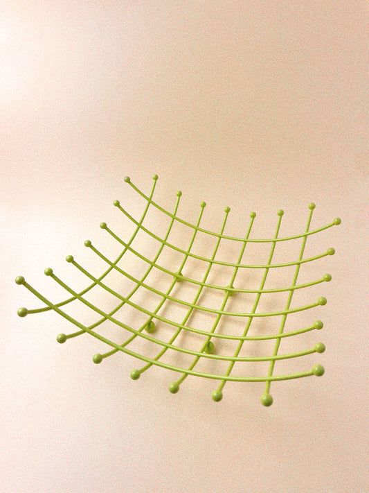 Vintage Grid Basket | Chartreuse