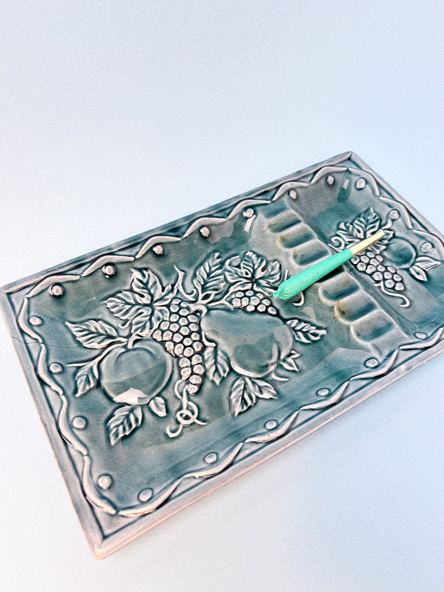 Vintage Fruit Motif Glazed Ashtray