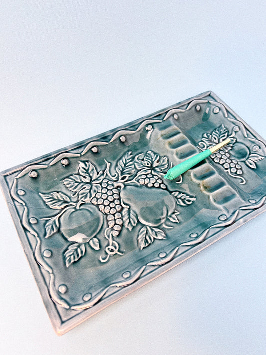 Vintage Fruit Motif Glazed Ashtray