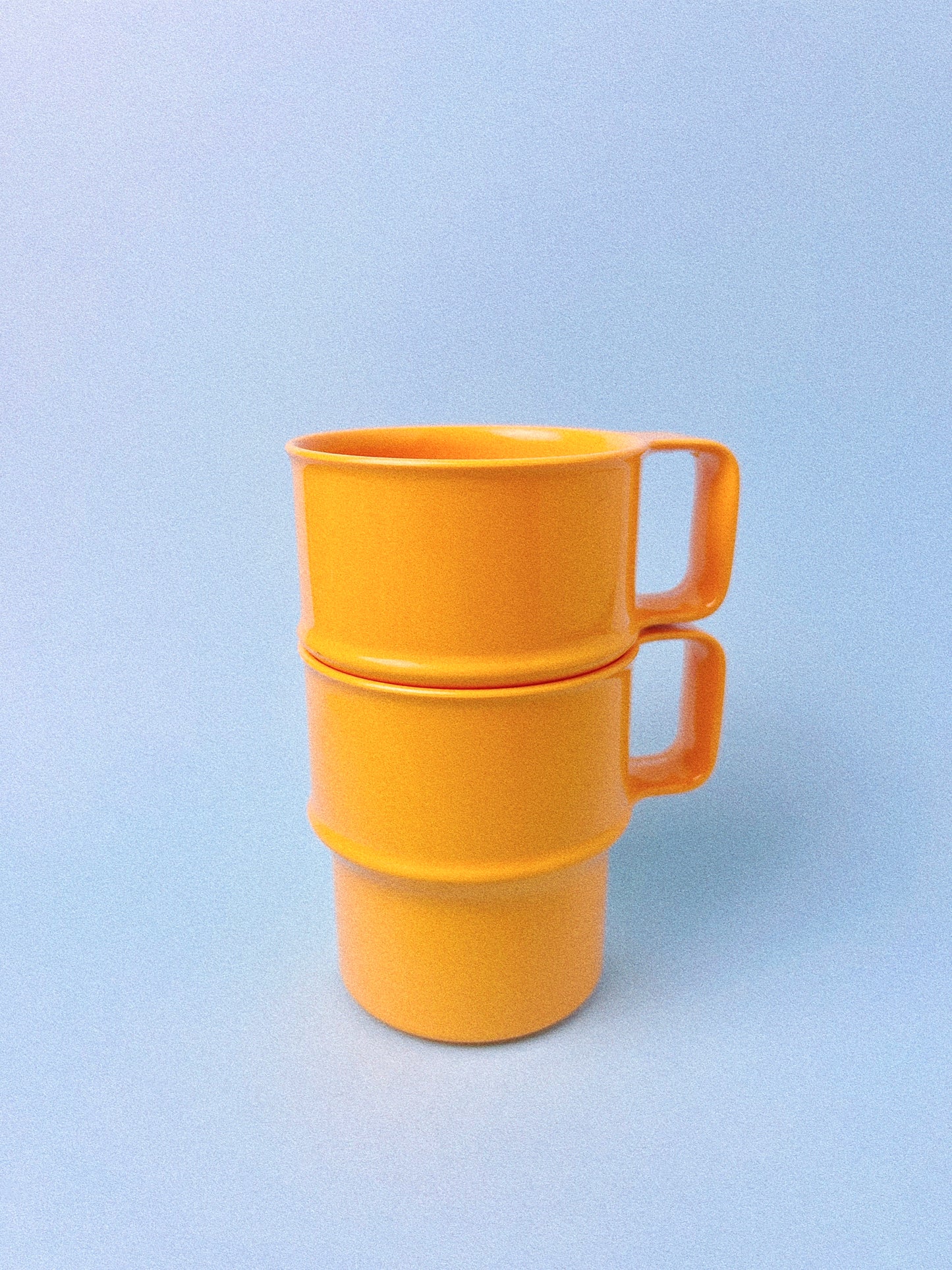 Vintage Marigold Yellow Melamine Coffee Mugs, Set of 2 | Mepal Rosti