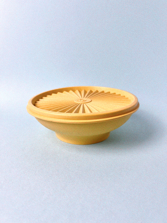 Vintage Tupperware Cereal / Salad Bowl with Lid | Harvest Gold