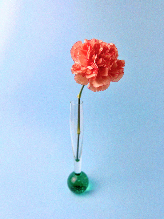 Vintage Controlled Bubble Base Bud Vase | Green