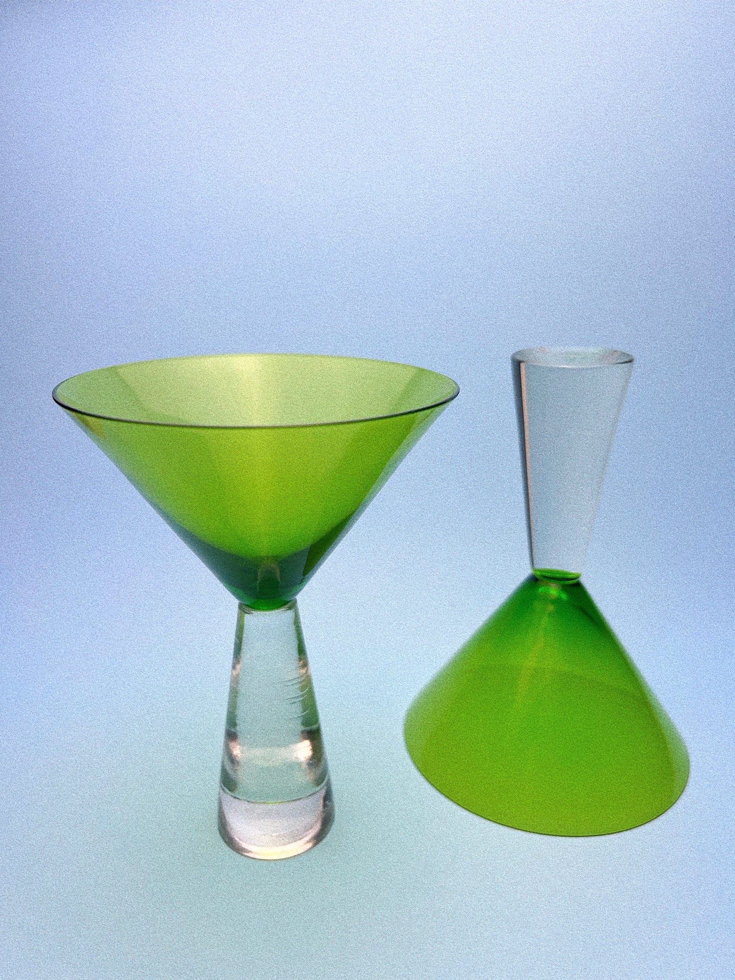 Vintage Modern Martini Glasses, Set of 2 | Green