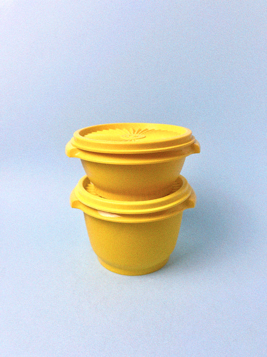 Vintage Tupperware Servalier Bowl Set of 2 | Yellow