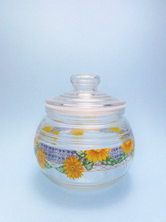 Vintage Sunflower Stash Jar