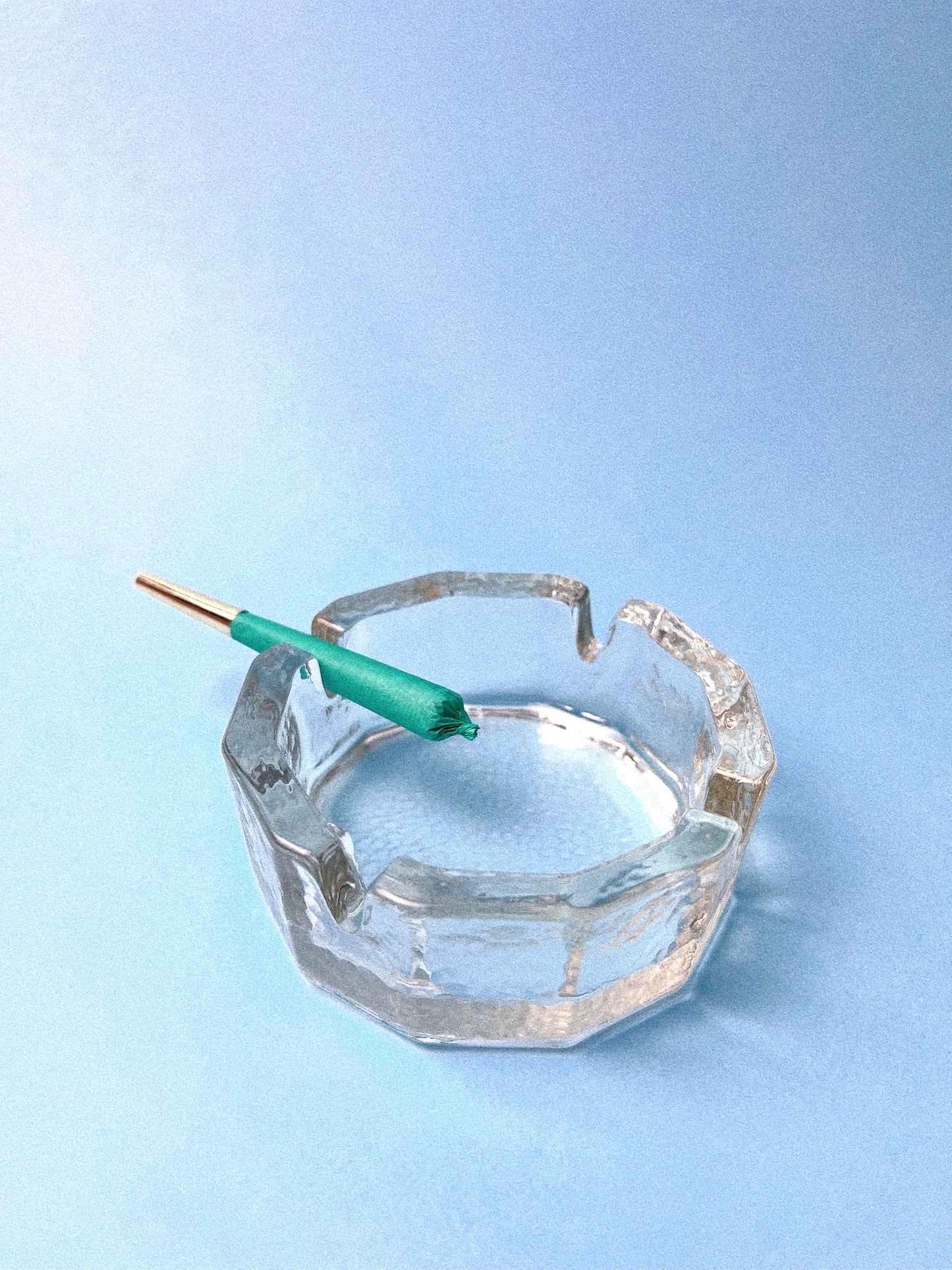 Vintage Ice Glass Ashtray