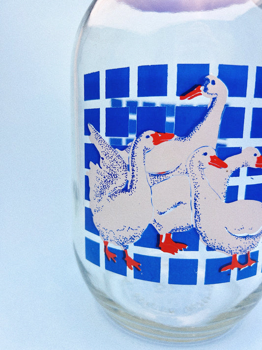 Vintage Carlton Glass Country Geese Jar