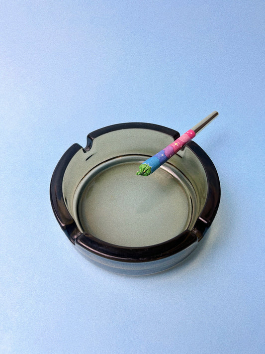 Vintage Smoked Grey Ashtray