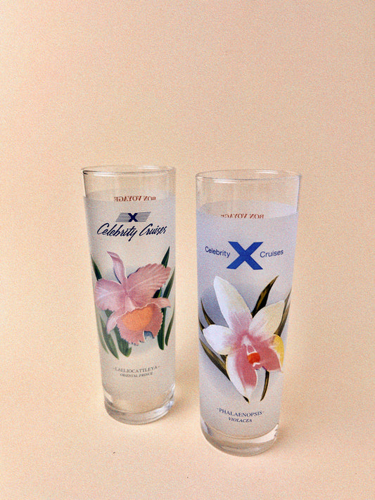 Vintage Libbey "Celebrity Cruises" High-Ball Glasses, Set of 2